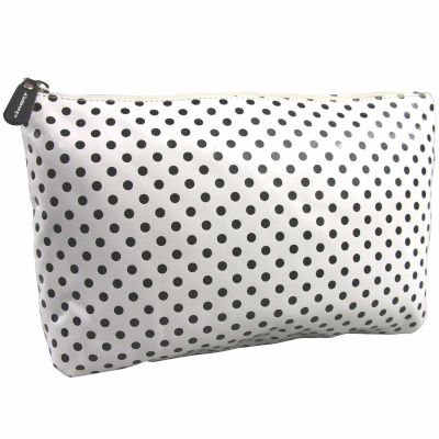 Zippered Polka Dots PU Cosmetic Bag